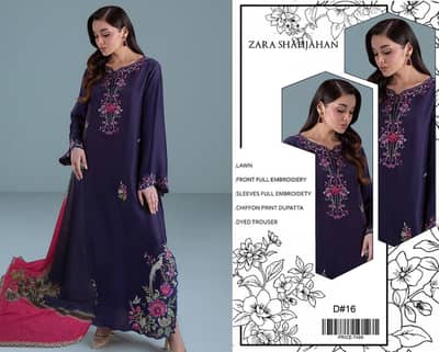 dresses / ladies suit / 3 pc embroidery unstitched dresses for sale