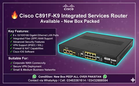 Cisco C891F-K9 ISR Router | Cisco | Switches | Services Router | Sale