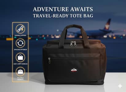 Travelling tote bags in double zipper