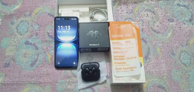Tecno Spark 40c  4+4 ram 128gb  Storage