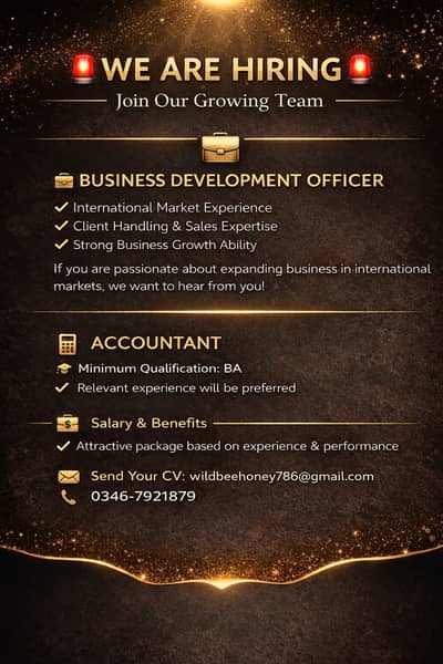 Business Development Officer Required