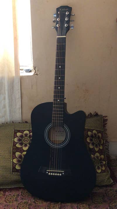 Matte black Acoustic guitar (fender style). . Brand new condition+bag