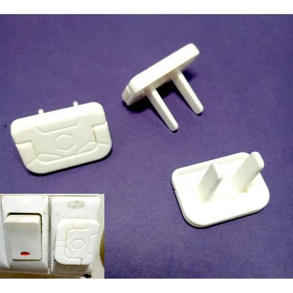 Plug Switch Socket Stopper Cover for Baby Safety, 2-Pin Reusable Solid Plastic – Pack of 3