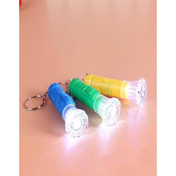 Pack of 4 Mini Plastic LED Torch Keychains