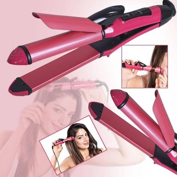 Nova 2-in-1 Hair Straightener Curling Iron NHC-2009