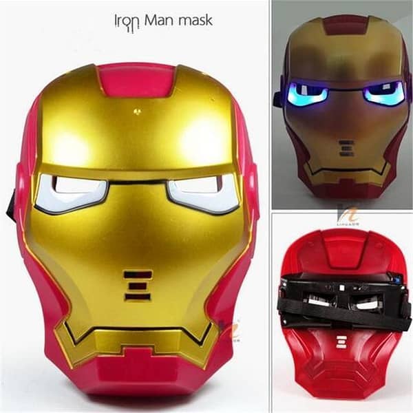 Iron Man Toy Mask with LED Light, Full-Face Mask for Kids