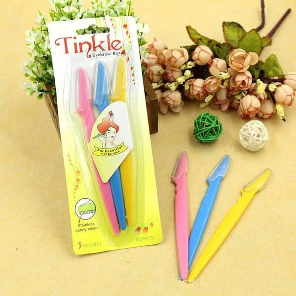 Tinkle Eyebrow Razor 3 Pack for Eyebrow, Face Hair Removal & Shaping