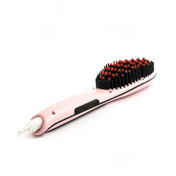 HQT906 Digital Hair Straightener Brush - Pink