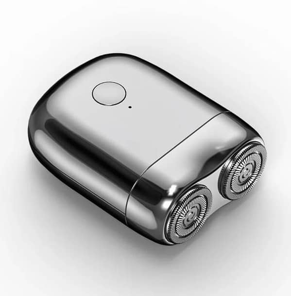 Mini Portable Electric Shaver for Men (Rotary 2-Head, Type-C Rechargeable, Metal Outer Shell)