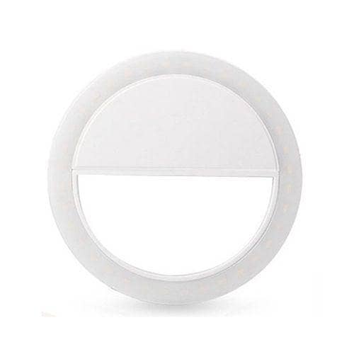 Rechargeable 36-LED Selfie Ring Light for iPhone, Samsung – White