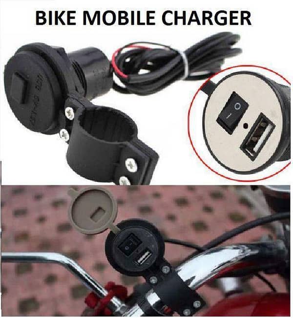 Motor Bike Phone Charger with Waterproof Silicon Cover and USB Port