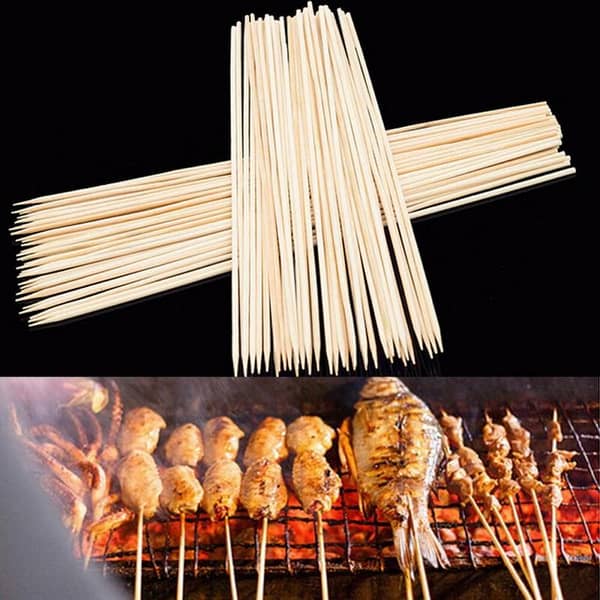Pack of Bamboo Shashlik Sticks for BBQ - 85 Sticks in 8/10/12 inch sizes