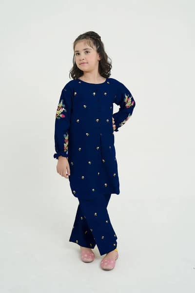 Girl cotton Embroidered Shirt and trousers shirt
