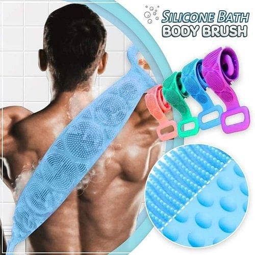 Silicone Bath Body Brush Scrubber with Strap – Soft, Exfoliating Massage for Shower Cleaning