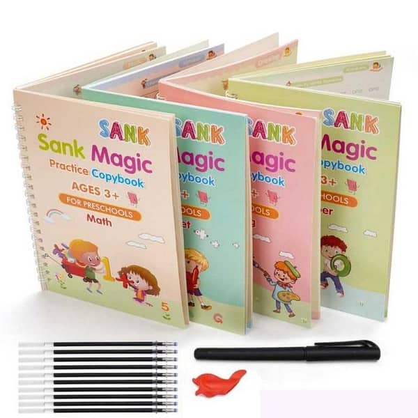 Sank Magic Practice Copybook (Set of 4) Montessori Tracing & Early Learning Handwriting