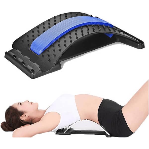 Back Stretcher with 3 Adjustable Heights, Massage Points and Cushioned Support for Pain Relief