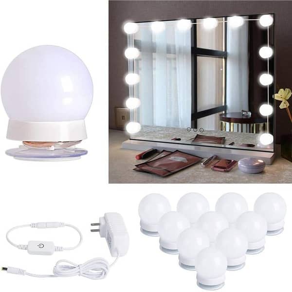 Super Bright Mirror Studio Glow: 3-Mode Vanity LED Bulbs, White, Off-White & Yellow with 10 Bulbs