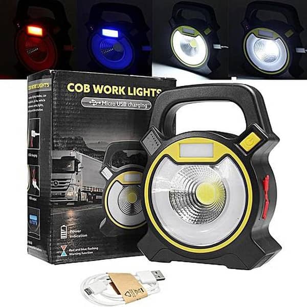 10W Rechargeable COB LED Portable Lantern with USB Charging for Camping, Hiking, Fishing and Home Use