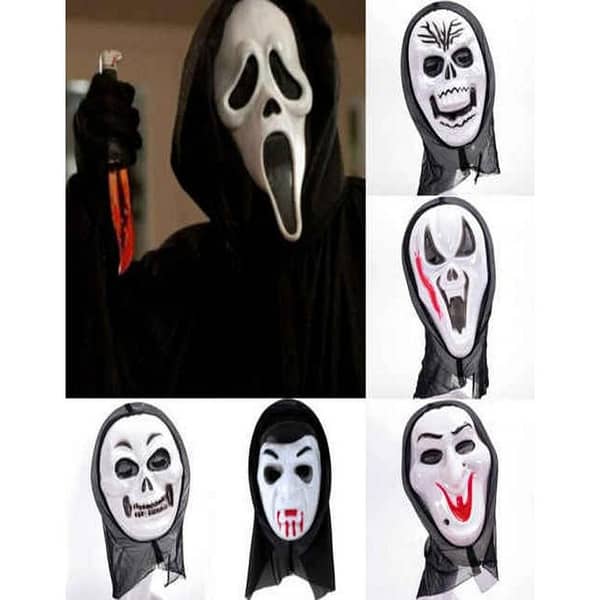 Horror Mask Fancy Dress Make Up Masquerade for Adults Scream Skull Mask – Pack of 6