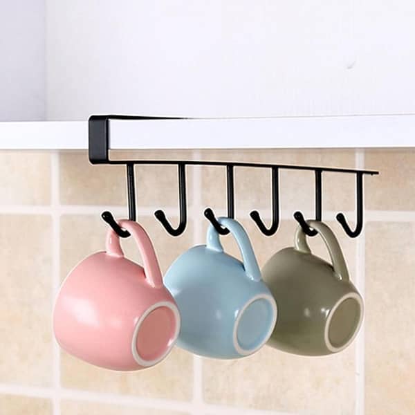 6-Hook Mug Holder Under Cabinet