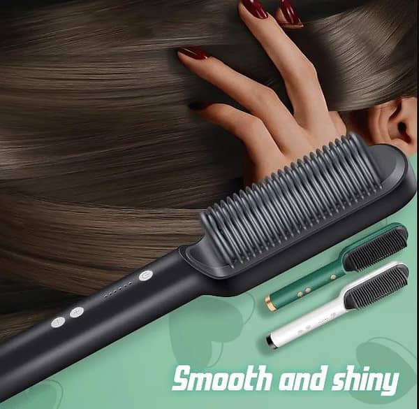 Professional Electric Hair Brush Straightener 909 with Ceramic/Titanium Plates