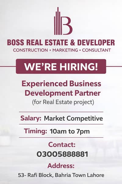Experienced Business Development Partner (Real Estate Project)