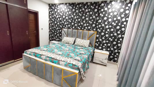 Par Day and short Time full furnish one BeD Room ment Available for rent Bahria Town Phase 6 family apartment