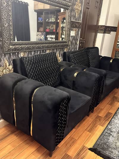 Sofa set 7 seater with 2 marble table