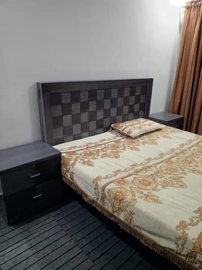 bed with side tables