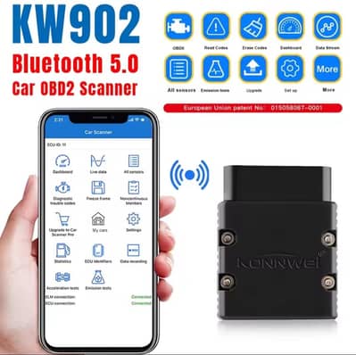 Kingbolan KW902 ELM327 V1.5 Bluetooth 5.2 Android IOS OBDII CAR