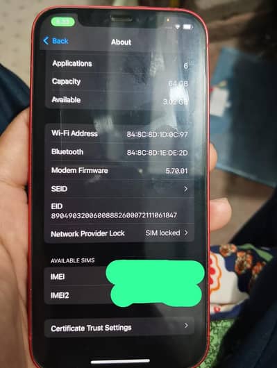 iphone 12jv 64gb 95% battery health  10/10 non pta