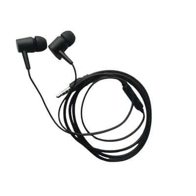 Black Wired Handsfree With Mic | 3.5mm Jack | Deep Bass | Clear Calls