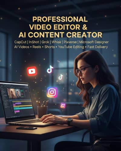 Professional Video Editor & AI Content Creator Available for Hire