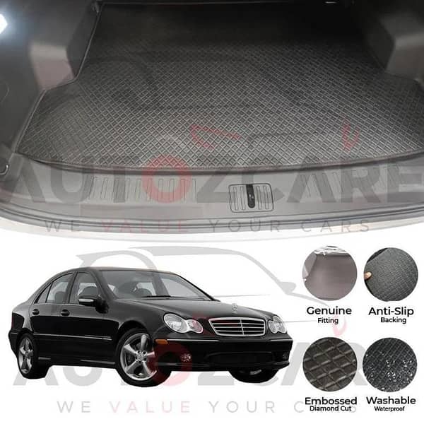 Mercedes C200 China Rexine Custom-Size Trunk Mat - Model 2001-2007