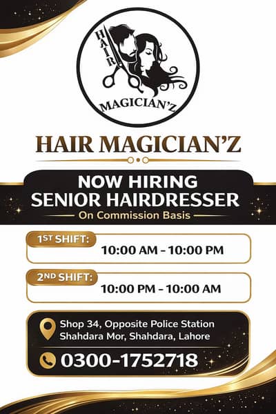 ‍ Hair Magician'z – Senior Hairdresser Wanted