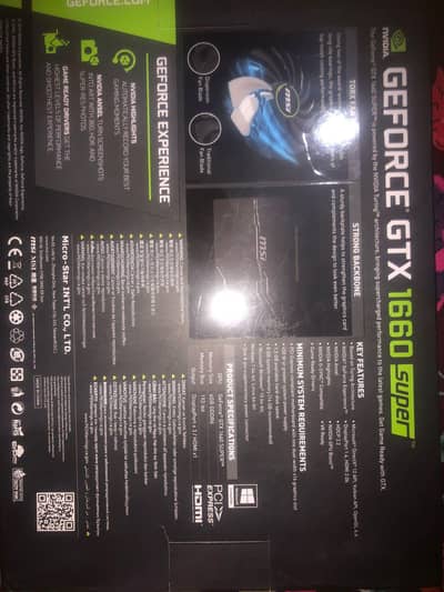 NVIDIA 1660 super msi varient card.