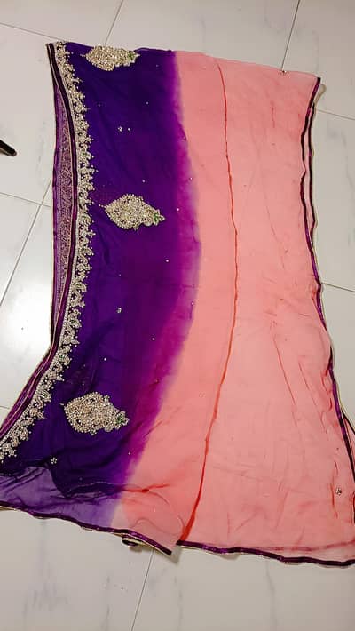 silver stone work  dye n dye pink & purple combination