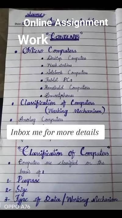Hand Writing Assignment Work Available For Male And Female