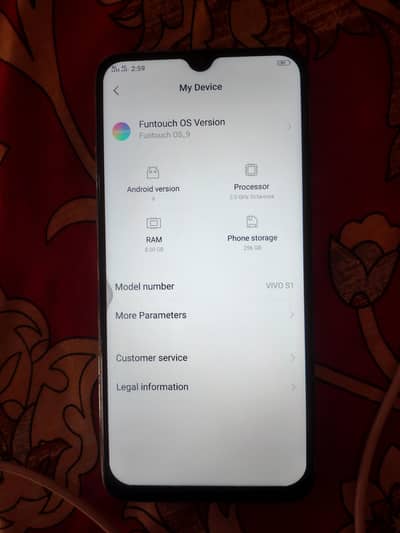 vivo s1 8 gb ram 256 gb rom penal change h finger not wark
