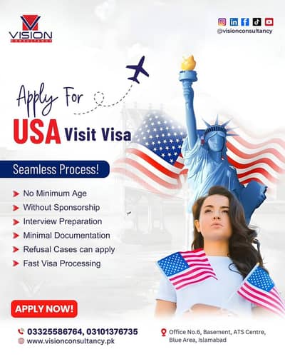 USA Visit Visa, Netherland ,Schengen, Irland visa ,Uk Visit Visa