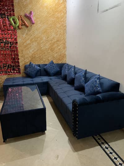 L shaped sofa set 12 seater’s & tabel sale in FAISLABAD