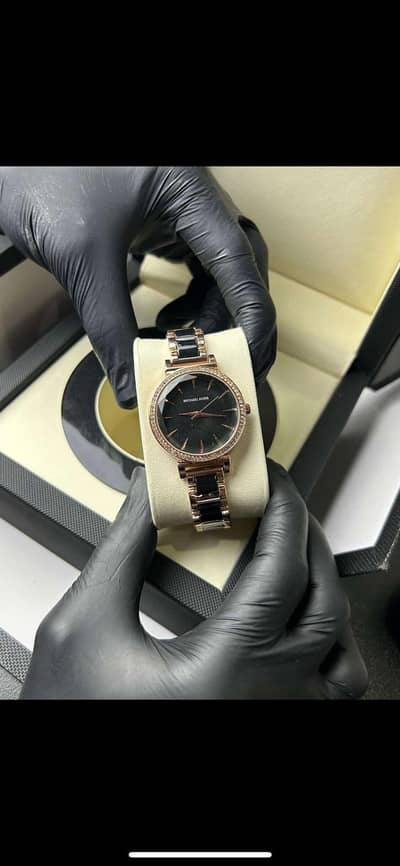 Michael kors black stainless steel womens watch