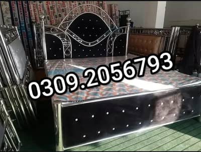 stainless steel bed|Steel Dubble Bed|furniture|iron Bed|03092056793