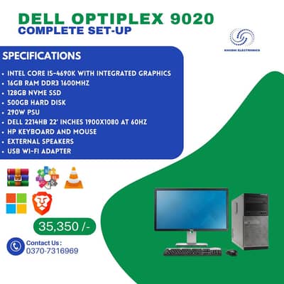 Dell Optiplex 9020 MT (Complete PC Set-Up)