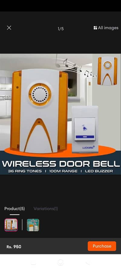 Wireless Remote Control Office Door Bell