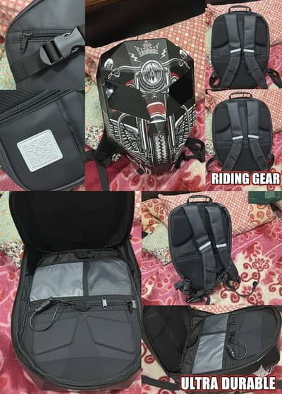 Premium Hard-Shell Riding Backpack l Tourist bag l Travelling bagpack