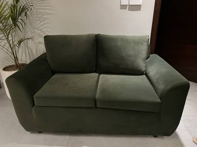 7 Seater Sofa Set (3+2+1+1) – Green – Almost Brand New