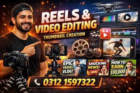 Professional Video Editing for YouTube, Reels & Thumbnail Design