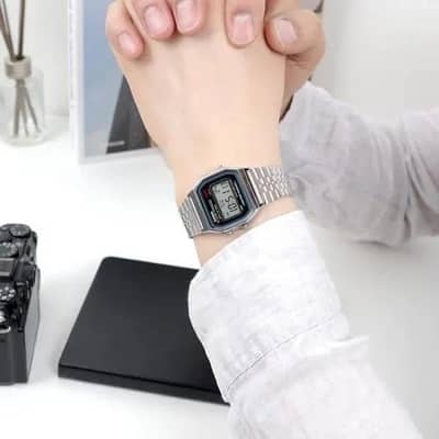 stainless steel men's digital display watch