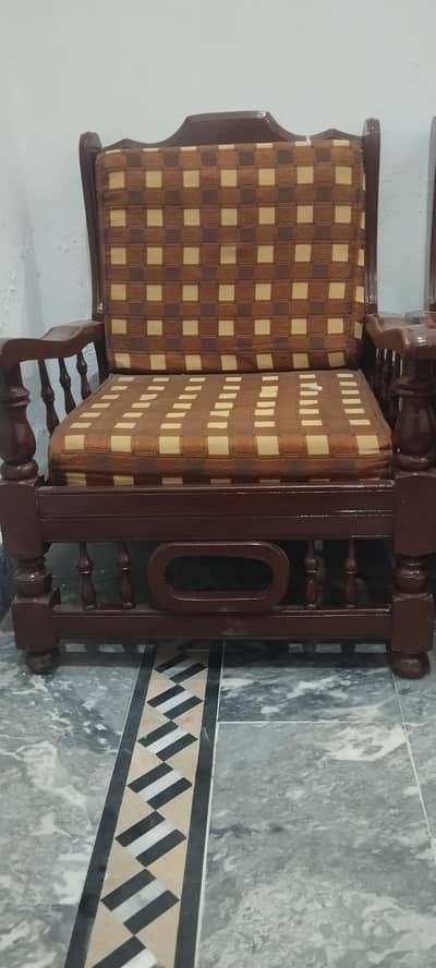 wooden sofa 3 seater plus single  seater 2